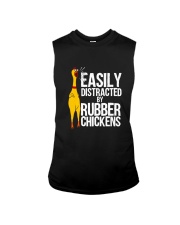 Chicken 77 Funny Easily Distracted Rubber Sleeveless Tee tile