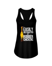 Chicken 77 Funny Easily Distracted Rubber Ladies Flowy Tank tile