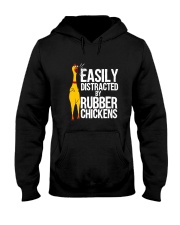 Chicken 77 Funny Easily Distracted Rubber Hooded Sweatshirt tile