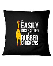 Chicken 77 Funny Easily Distracted Rubber Square Pillowcase tile