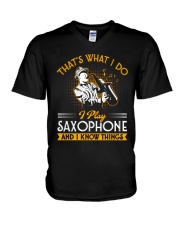Saxophone Know Things V-Neck T-Shirt tile