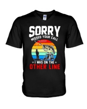 Fishing 3 - Sorry Missed Your Call V-Neck T-Shirt tile