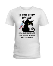 BLACK CAT IF YOU HURT MY CAT T SHIRT Ladies T-Shirt front