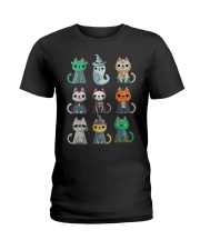 Funny Cute Cat Halloween Funny Halloween Gift Ladies T-Shirt front