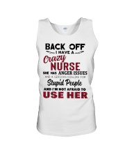 BACK OFF I HAVE A CRAZY NURSE Unisex Tank tile