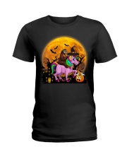 Happy Halloween Sloth and Unicorn and Cockatoo Ladies T-Shirt tile