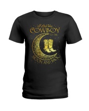 I love my cowboy to the moon and back Ladies T-Shirt thumbnail
