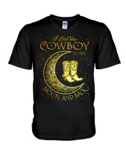 I love my cowboy to the moon and back V-Neck T-Shirt thumbnail