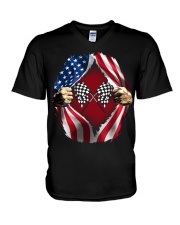 Dirt track racing US V-Neck T-Shirt thumbnail