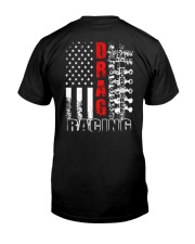 Drag Racing Flag Fourth of July Classic T-Shirt back