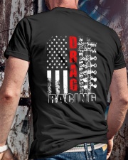 Drag Racing Flag Fourth of July Classic T-Shirt lifestyle-mens-crewneck-back-2
