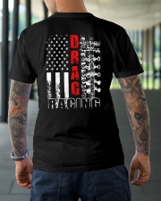 Drag Racing Flag Fourth of July Classic T-Shirt lifestyle-mens-crewneck-back-3