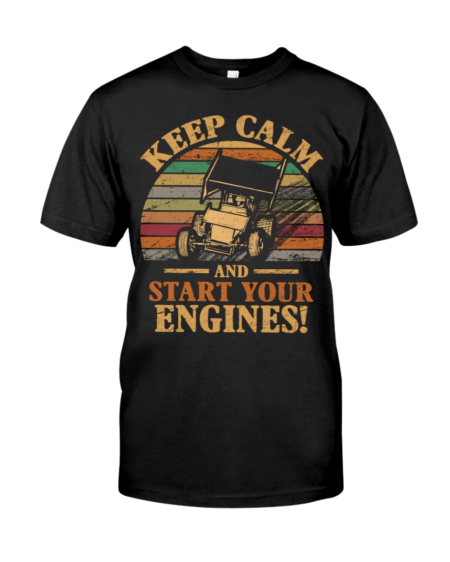 DIRT TRACK SPRINT CAR - START ENGINES Classic T-Shirt