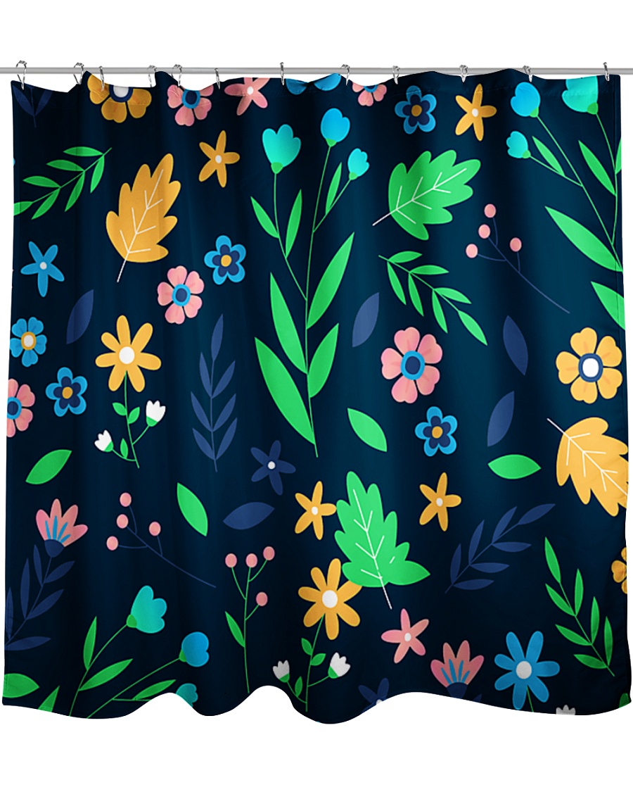 Colorful ditsy floral Shower Curtain