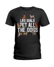 Life Goal Pet All The Dogs Funny Puppy Lover Gift Ladies T-Shirt thumbnail