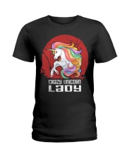 Crazy Unicorn Lady Tees Ladies T-Shirt front