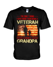LOVE MORE THAN BEING A VETERAN - BEING A GRANDPA V-Neck T-Shirt thumbnail