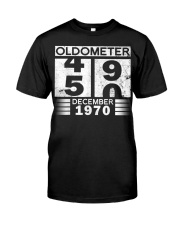 Oldometer 49 50 Born In December 1970 Funny 50th B Premium Fit Mens Tee tile
