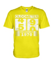Oldometer 49 50 Born In December 1970 Funny 50th B V-Neck T-Shirt tile