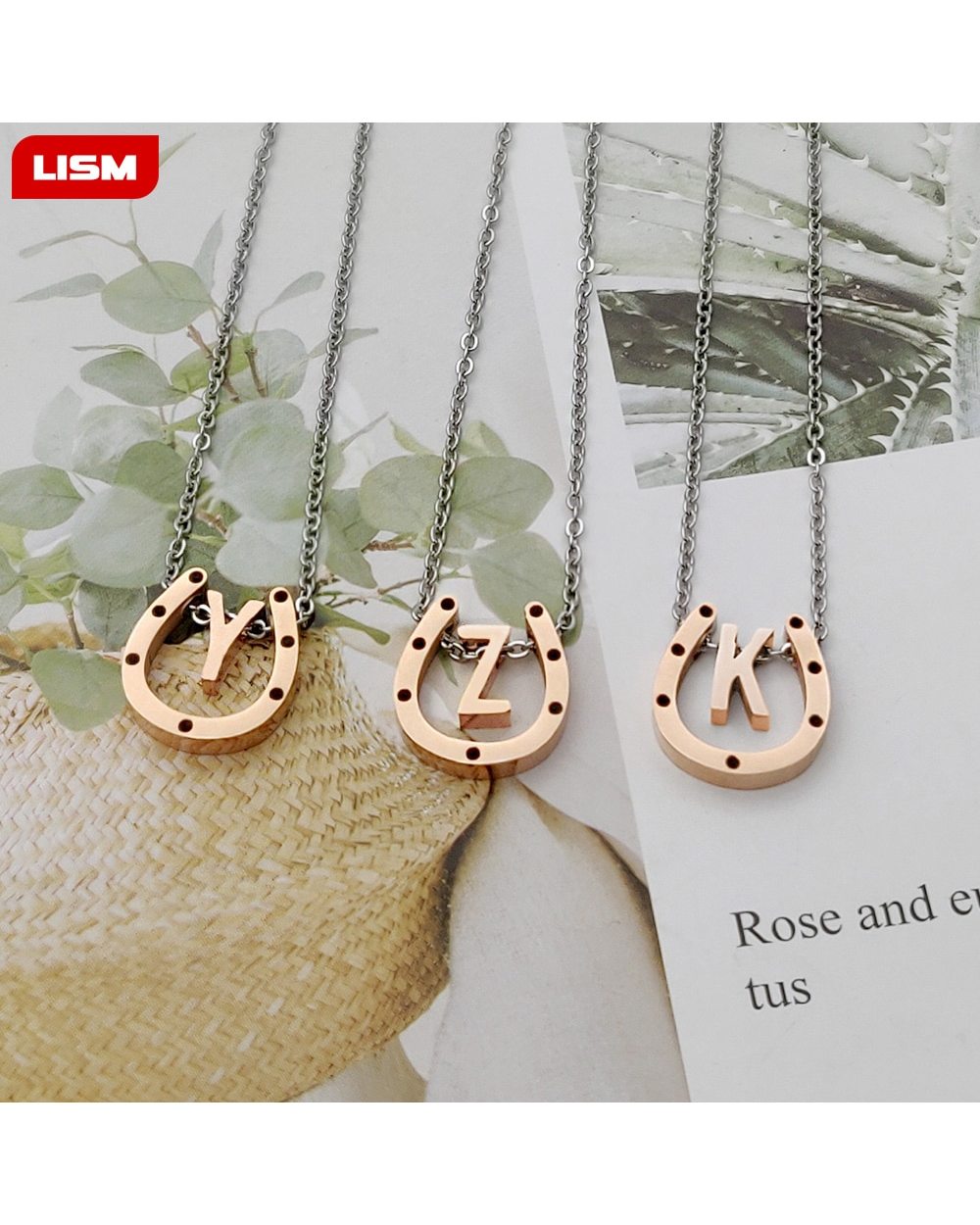 Horseshoe With Initial Necklace template