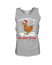 Chicken on the naughty list and i regret nothing Unisex Tank tile