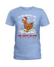 Chicken on the naughty list and i regret nothing Ladies T-Shirt tile