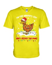 Chicken on the naughty list and i regret nothing V-Neck T-Shirt tile