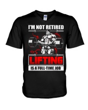 WTC - Lifting Is A Full Time Job V-Neck T-Shirt tile