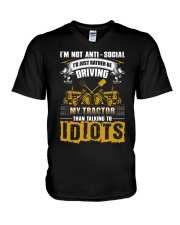 FMV - Tractor - MY TRACTORS IDIOTS V-Neck T-Shirt tile