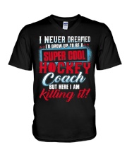 HCK - Super Cool Hockey Coach V-Neck T-Shirt tile