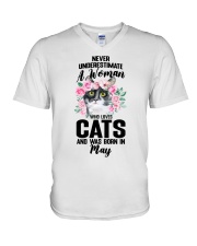 CAT - A Woman Who Loves Cats-May V-Neck T-Shirt tile