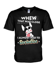 DOG - I Almost Had To Socialize French Bulldogs V-Neck T-Shirt tile