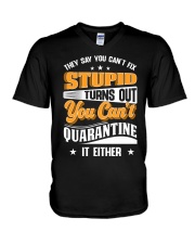 WTC - They Say You Can't Fix Stupid V-Neck T-Shirt tile