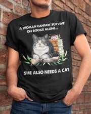 CAT - A Woman Cannot Survive On Books Alone Classic T-Shirt apparel-classic-tshirt-lifestyle-26