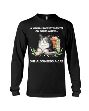 CAT - A Woman Cannot Survive On Books Alone Long Sleeve Tee tile