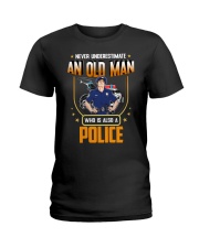 WTC - Never Underestimate An Old Man Police Ladies T-Shirt tile