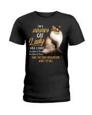 CAT - 3 Sides Of A Cat Queen-January Ladies T-Shirt tile