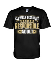 WTC - Cleverly Disgused As A Responsible Adult V-Neck T-Shirt tile
