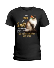 CAT - 3 Sides Of A Cat Queen-May Ladies T-Shirt tile