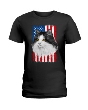 CAT - Maine Coon Cat US Retro Ladies T-Shirt tile