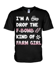 FMV - A Drop The F-Bomb Kind Of Farm Girl V-Neck T-Shirt tile