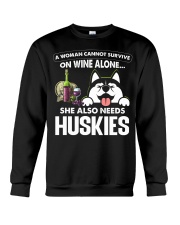 DOG - She Also Needs Huskies Crewneck Sweatshirt tile