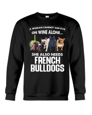 DOG - She Also Needs French Bulldogs Crewneck Sweatshirt tile