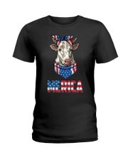 FMV - Farm Animal Patriot - COW Ladies T-Shirt tile