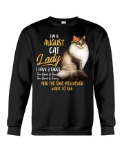CAT - 3 Sides Of A Cat Queen-August Crewneck Sweatshirt tile