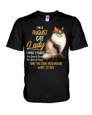 CAT - 3 Sides Of A Cat Queen-August V-Neck T-Shirt tile
