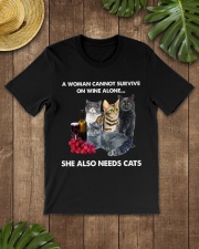 CAT - A Woman Cannot Survive On Wine Alone Classic T-Shirt lifestyle-mens-crewneck-front-18