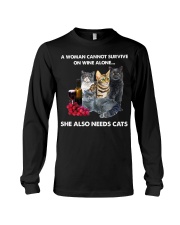 CAT - A Woman Cannot Survive On Wine Alone Long Sleeve Tee tile