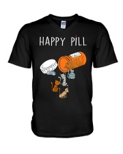 CAT - Happy Cat Pill V-Neck T-Shirt tile