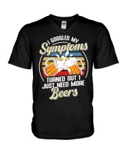 BEER - I Googled My Symptoms Beers V-Neck T-Shirt tile